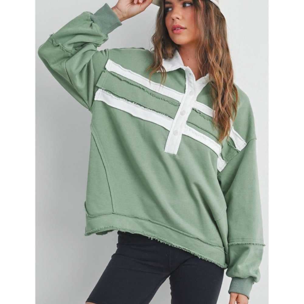 ButterMelon Green Hometown Varsity Pullover size Large NWOT